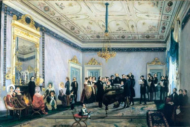 Concierto en la casa de Branca (Salón, o reunión de personalidades del mundo de la música en Milán), 1839
